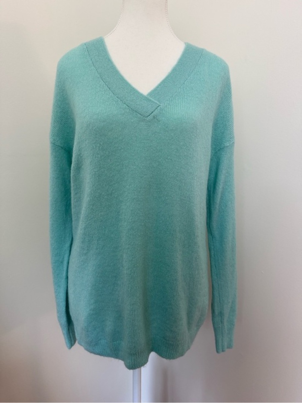 Ever New Mohair Blend V-Neck Sweater Aqua Size XS
